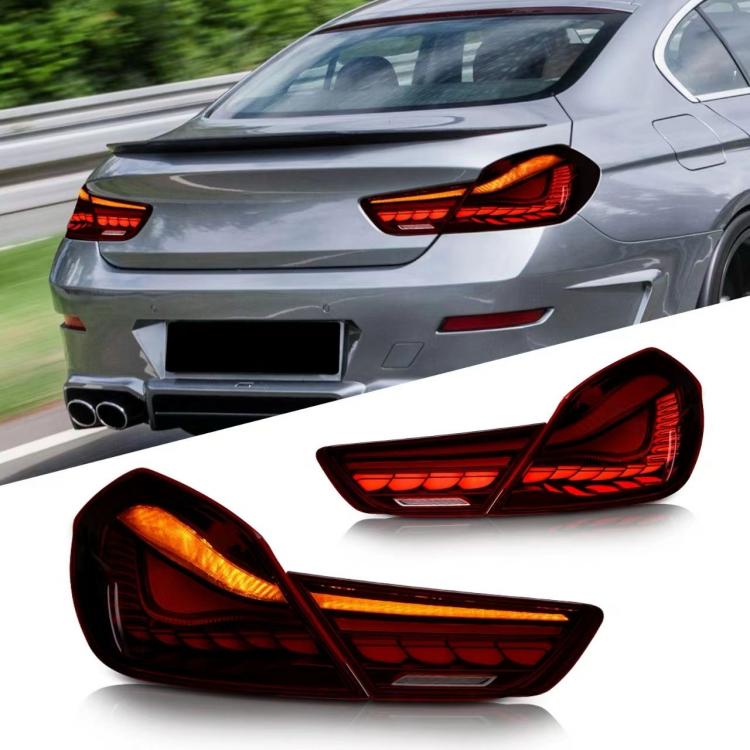 Voll LED Upgrade Design Rückleuchten Set für BMW 6er F06 / F12 / F13 10-17 kirschrot in OLED Technik mit dynamischem Blinker